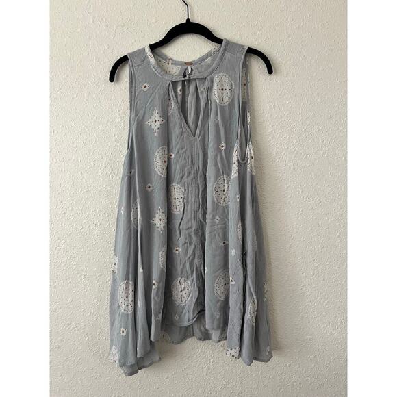 Free People Tops - Free People Key Hole Gauze Swing Tank Tunic Size Large